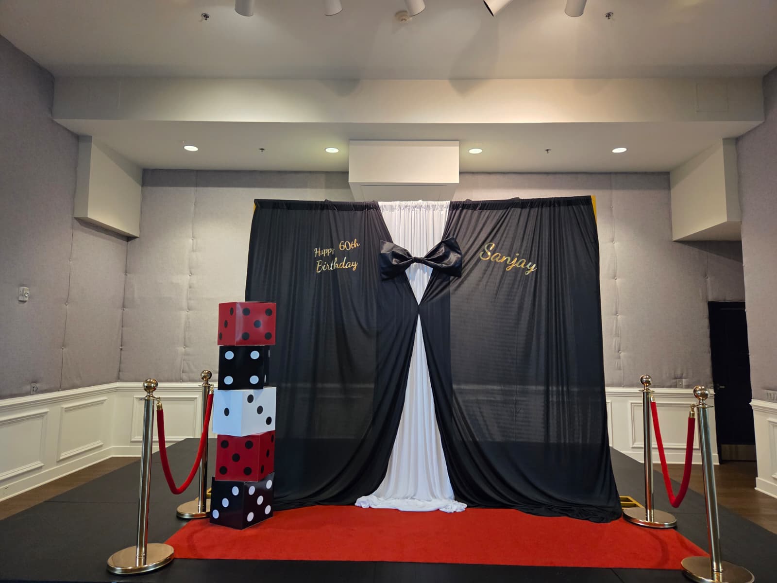 Tuxedo backdrop & red carpet